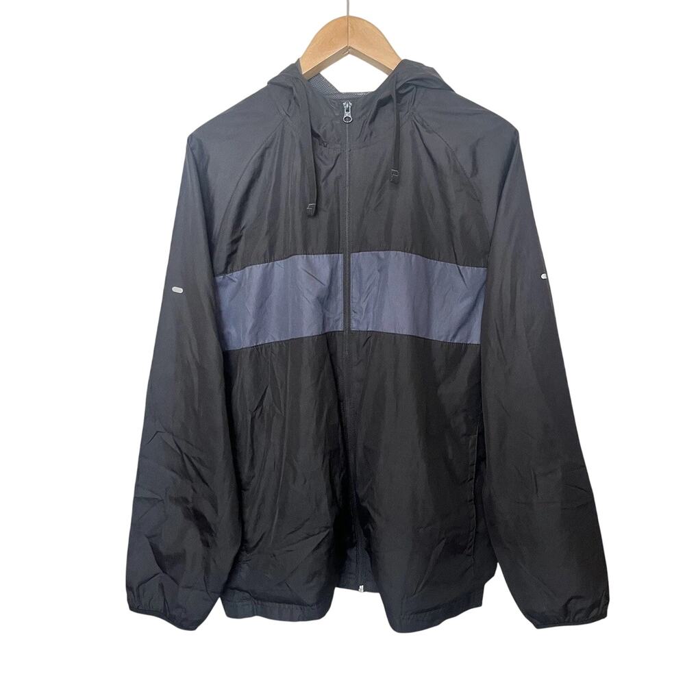 Vintage Starter Jacket Windbreaker Zip Up Hooded Men’s Large 42-44 Black